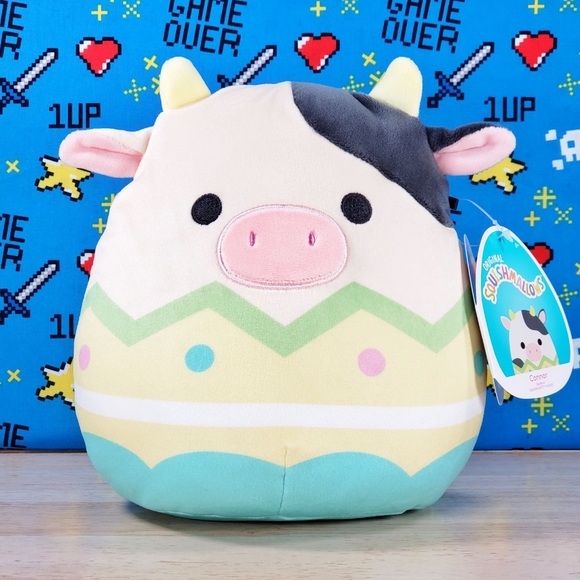 Squishmallow Connor the Cow inside Egg 8" UltraSoft Farm Pal Holiday Plush NWT - Picture 1 of 12
